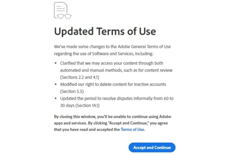Adobe 新服務條款被指無法接受，使用者所有項目可免費存取且用於訓練 AI