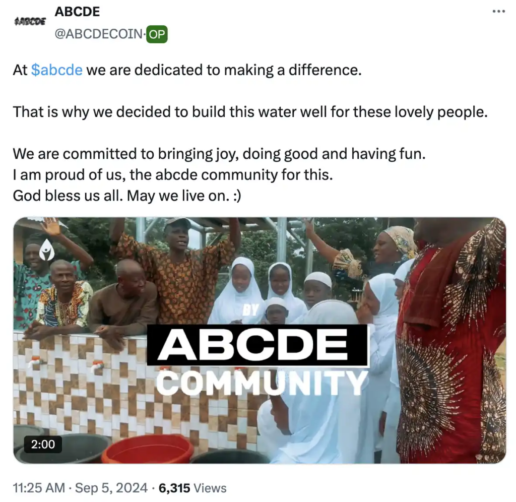 1個月漲幅50倍！meme幣$abcde全新運營策略：從周邊產品到遊戲伺服器