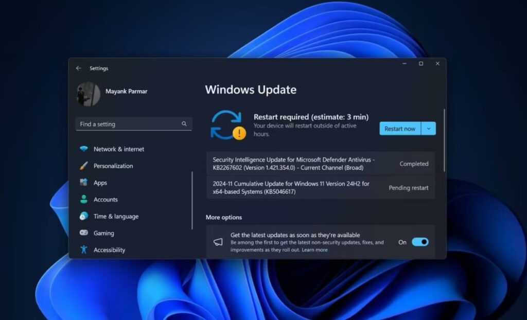 Win11 24H2災情：部分使用者無法安裝微軟11月安全性更新